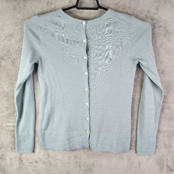 Womens Light Blue Ann Taylor Sweater Button-Back Long Sleeve Size M - Picture 7 of 10